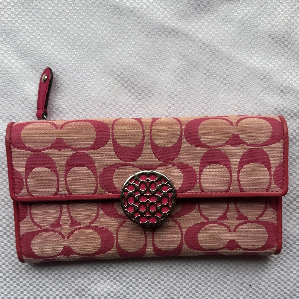 Coach Pink and Beige Women's Wallet
